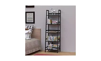 Slickblue Bookshelf, Ladder Shelf, 5 Tier Bookcase, Modern Open Book Case for Bedroom, Living Room, Office