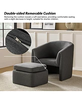 Hulala Home Silvan Modern Armchair with Storable Ottoman