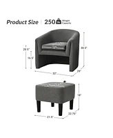 Hulala Home Silvan Modern Armchair with Storable Ottoman