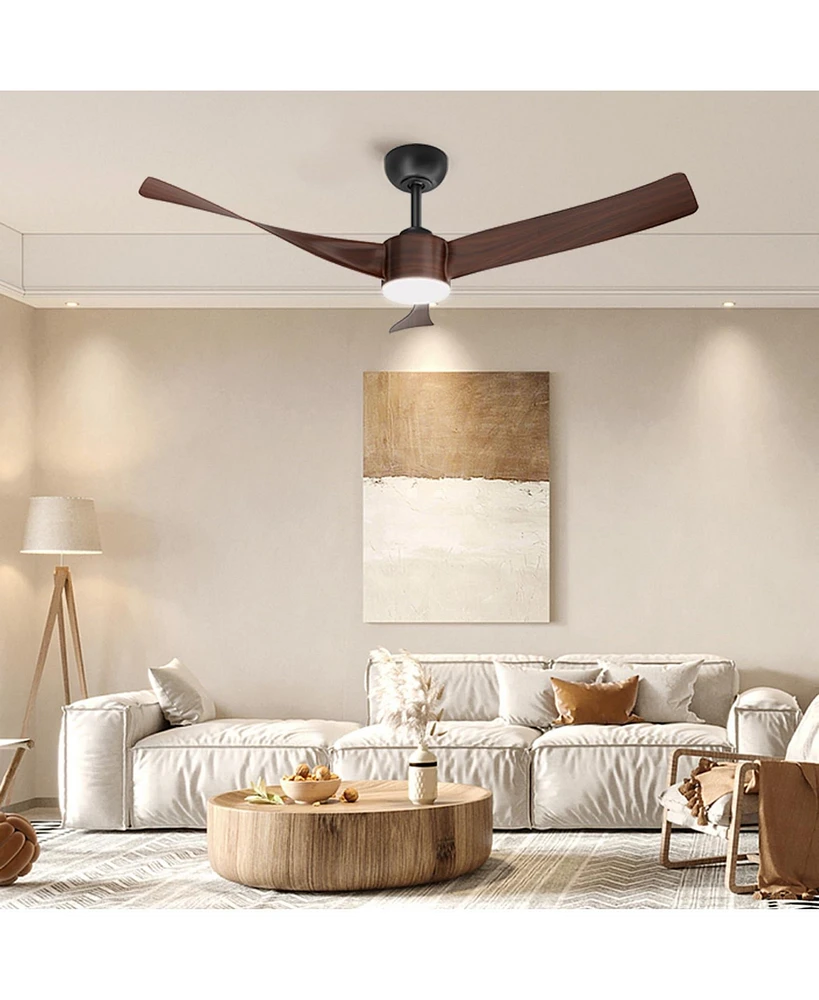 gaomon Ceiling Fan with Lights Remote Control 3CCT Dimmable 7 Speeds Reversible Noiseless Dc Motor Ceiling Fan for Low Ceiling Kitchen, Living Room