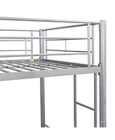 Slickblue Silver Metal Bunk Bed for Kids and Adults - Durable Space-Saving Design