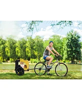 Slickblue Yellow Heavy-Duty Outdoor Foldable Utility Pet Stroller and Dog Carrier Bicycle Trailer