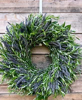 GreenishBlu Real Aromatic Wreath Dried Lavender and Rosemary, 22"