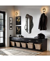 LuxenHome Black Frame Assymetrical Accent and Vanity Wall Mirror