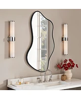 LuxenHome Black Frame Assymetrical Accent and Vanity Wall Mirror