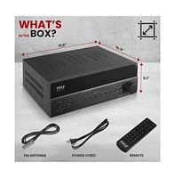 Pyle Hi-Fi Wireless Bluetooth Home Theater Receiver With 5.2 Channel Surround Sound, 4K Ultra Hd Support, MP3/Usb/Dac/Fm Radio, 1000 Watt