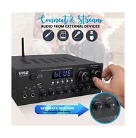 Pyle Stereo Amplifier Audio Receiver Sound System With Bluetooth Wireless Streaming, MP3/Usb/Sd/Aux/Fm Radio, 300 Watt