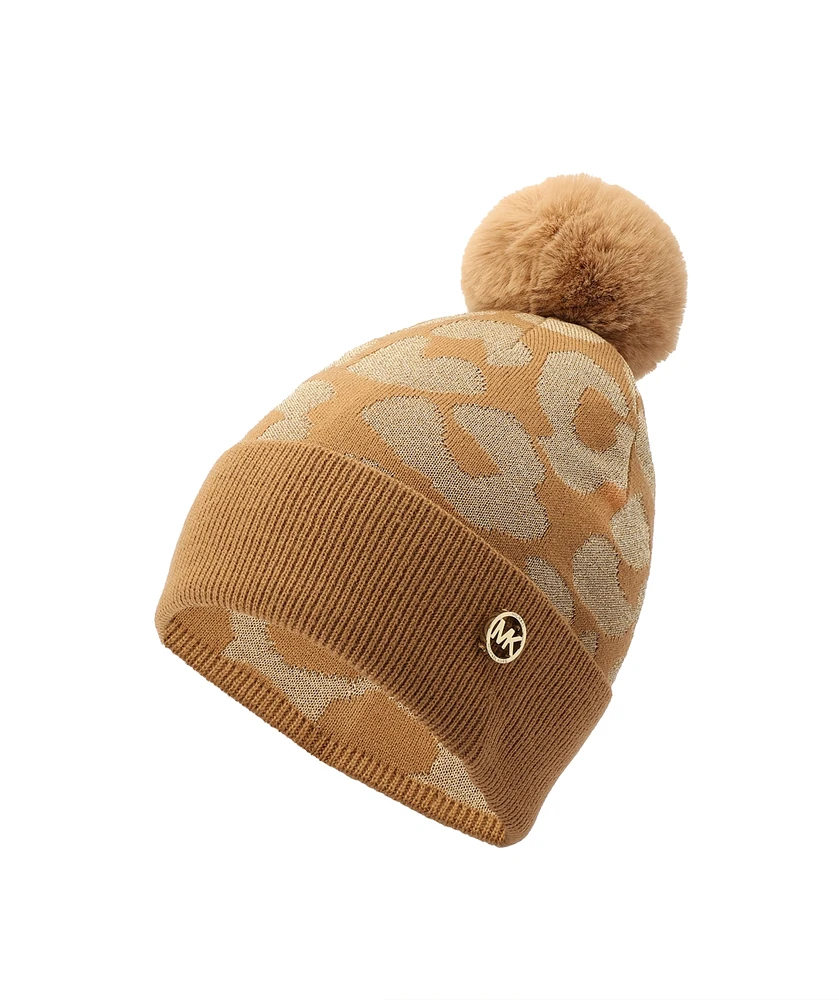 Michael Michael Kors Women's Metallic Leopard-Print Beanie