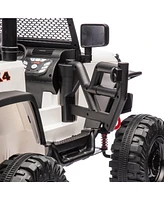 24V Kids Ride On 400W Electric toy car W/Parents Control, Four-wheel suspension, Front and rear Led searchlight, With Bluetooth, MP3,Usb, Music, Volum