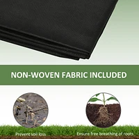 8x2ft Wooden Raised Garden Bed Kit, Elevated Planter with 2 Boxes, Self Draining Bottom and Liner, Patio to Grow Vegetables, Herbs, and Flowers, Natur