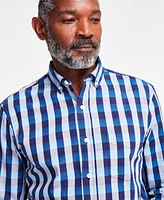 Club Room Men's Sunset Plaid Woven Long-Sleeve Button-Down Shirt, Exclusively at Macy's