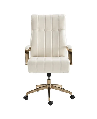 Hulala Home Uwe Modern Leather Ergonomic Executive Office Chair with Sgs International Certified Stainless Steel Gas Spring