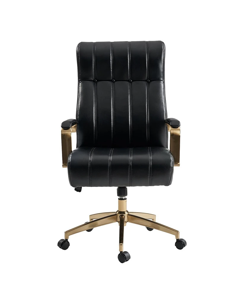 Hulala Home Uwe Modern Leather Ergonomic Executive Office Chair with Sgs International Certified Stainless Steel Gas Spring