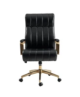 Hulala Home Uwe Modern Leather Ergonomic Executive Office Chair with Sgs International Certified Stainless Steel Gas Spring