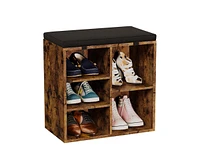 gaomon Shoe Storage Bench Cubby Organizer with Foam Pad Seating Cushion for Entryway Bedroom Living Room Dorm and Small Apartment