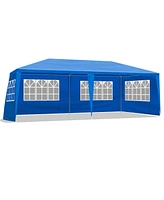 Slickblue Outdoor Party Tent with 6 Removable Sidewalls - Waterproof Canopy for Patio Weddings and Events