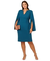 Adrianna Papell Plus Beaded Split-Sleeve Dress