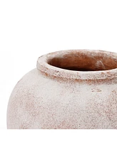 LuxenHome Marble Brown and White -Inch Tall Terracotta Vase