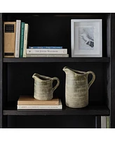 LuxenHome Rustic Farmhouse Brown Small Pitcher Terracotta Vase