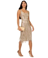 Adrianna Papell Women's Beaded Fringe Sheath Dress