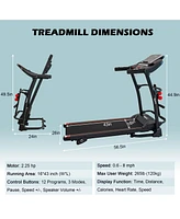 Ksports 16 Inch Wide Foldable Home Treadmill w/ Bluetooth & Fitness Tracking App