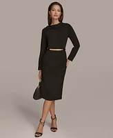 Donna Karan New York Women's Belted Cowl-Neck Dress