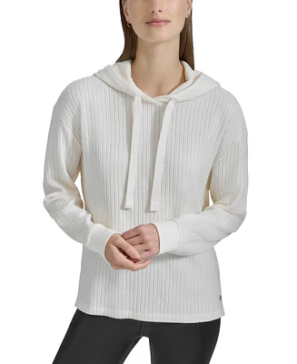 Andrew Marc Sport Women's Long-Sleeve Braided Knit Hoodie