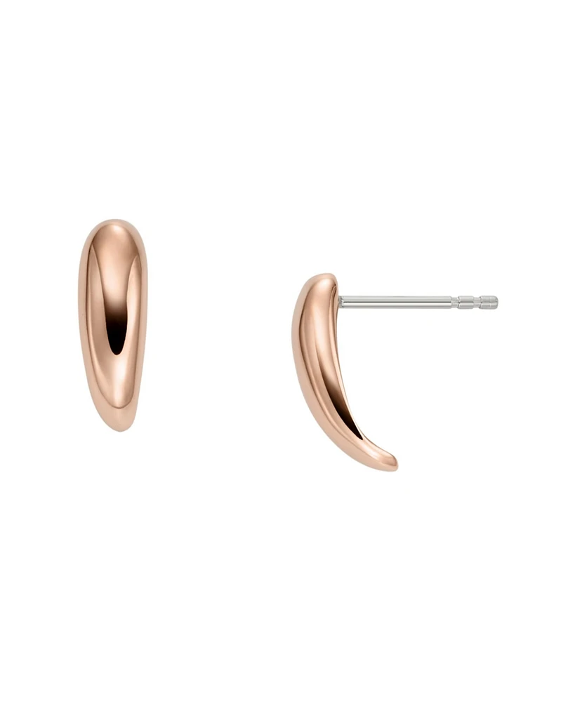 Skagen Women's Anja Pebble Rose Gold Stainless Steel Stud Earrings