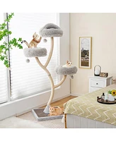 70 Inch Tall Cat Tree 4-Layer Cat Tower with 3 Perches and Dangling Balls