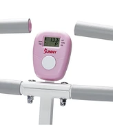 Sunny Health & Fitness Pink Row-n-Ride Plus, Squat Assist Rower for Glutes and Full Body Workout, 330 Lb Capacity and Free Access to SunnyFit App