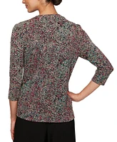 Alex Evenings Petite 3/4-Sleeve Jacquard Jacket & Tank Top Set