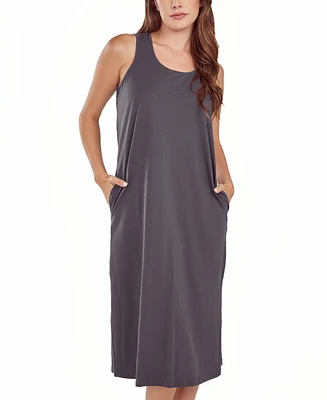 iCollection Women's Soft Knit Tank Dress with Side Pockets