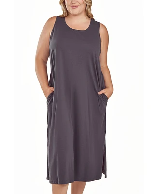 iCollection Plus Soft Knit Tank Dress with Side Pockets