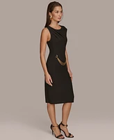 Donna Karan New York Women's Chain-Trim Sheath Dress