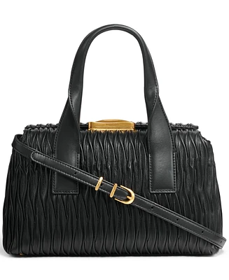 Donna Karan Amagansett Soft-Rolled Pleated Satchel with Sculpted Magnet Closure