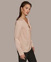 Donna Karan New York Women's Hardware Detail Long-Sleeve Blouse