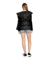 Belle & Bloom Women's Over My Head Hooded Puffer Vest - Black