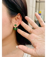 seree Orbit Duo — Double ended jade stone stud earrings