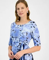 Kasper Women's Ombre Floral Fit & Flare Dress, Regular Petite Sizes