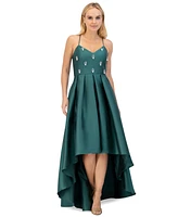 Eliza J Women's Beaded-Bodice Pleated High-Low Gown