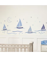 Lambs & Ivy Little Skipper Nautical Sailboat, Moon & Stars Wall Decals/Stickers