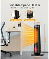 gaomon 31"Space Heater for Large Room, Economize Energy and Dispel Noise 25dB Ceramic Tower Indoor Space Heater for Home, Eco Mode,Timer Setting, Safe