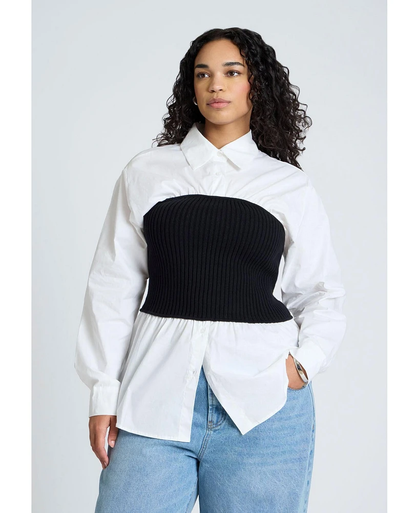 Eloquii Plus Sweater Tube Twofer Top