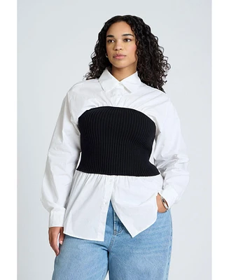 Eloquii Plus Sweater Tube Twofer Top