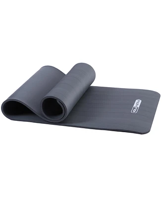 HolaHatha 72 x 24" High Density 0.5" Thick Non Slip Home Workout Yoga Mat, Black