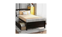 Slickblue Twin Wood Platform Bed with Storage Drawers and Headboard