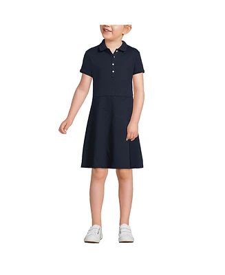 Lands' End Big Girls Short Sleeve Interlock Polo Dress