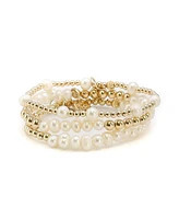 Bowood Lane Non-Tarnishing Gold Filled Balls and Freshwater Pearl Bracelet Stack