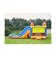 JumpOrange Commercial Grade Inflatable Turbo Blaze Titan Bounce House with Slide Combo and Blower, Party Combo Moonwalk, 100% Pvc Vinyl