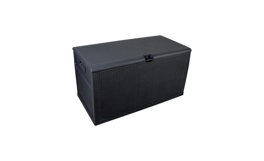 Slickblue Outdoor Garden Plastic Storage Deck Box - Lockable, Waterproof Chest